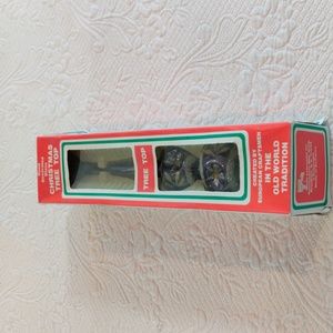 Vintage Christmas Tree Hand Decorated Glass Top by European Craftsman